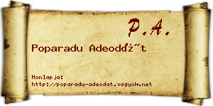 Poparadu Adeodát névjegykártya